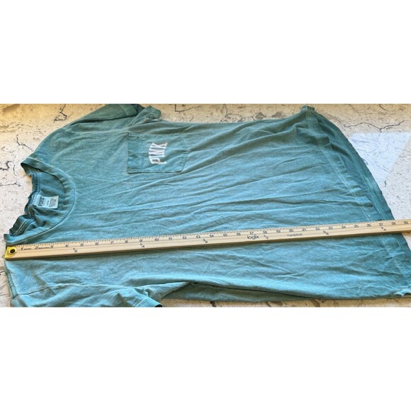 Pink Victorias Secret Women Short Sleeve T-Shirt Teal Size Medium Graphic PINK - Picture 5 of 7